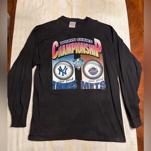 World Series 2000 Championship Yankees Mets Men’s Size L Long Sleeve Tee Shirt